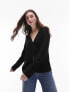 Фото #2 товара Topshop long sleeve textured top in black