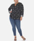 ფოტო #4 პროდუქტის Plus Size Pleated Long Sleeve Top