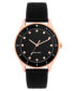 Women's Quartz Black Textured Silicone Band Watch, 40mm