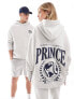 Prince co-ord unisex varsity print hoodie in grey marl