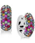 ფოტო #1 პროდუქტის Splash by EFFY® Multicolor Sapphire Hoop Earrings (2-1/4 ct. t.w.) in Sterling Silver