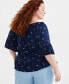 Фото #2 товара Plus Size Printed 3/4-Sleeve Top, Created for Macy's