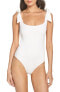 Фото #1 товара Free People 159296 Women's Tie Shoulder Flirty White Bodysuit Size Medium