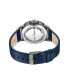 ფოტო #3 პროდუქტის Men's Transparency Blue Dark Genuine Leather Watch 44mm