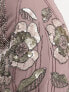 ASOS DESIGN floral geo embellished maxi dress with cold shoulder detail in mauve