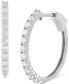 ფოტო #1 პროდუქტის Lab Grown Diamond Small Hoop Earrings (1 ct. t.w.) in 14k White Gold