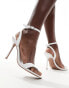 ASOS DESIGN Nali barely there heeled sandals in white Белый, 41 - фото #3