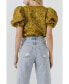 ფოტო #2 პროდუქტის Women's Texture Fabric Top w/ Puff Short Sleeve