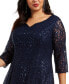 Plus Size Sequined Lace Dress