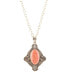 Valerie Genuine Orange Sponge Coral Oval Pendant Necklace