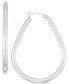 ფოტო #1 პროდუქტის Polished Teardrop Hoop Earrings in Sterling Silver