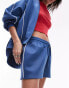 Фото #2 товара Topshop co-ord sporty pictot runner shorts in mid blue