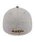 Men's Heather Gray, Black Baltimore Ravens Striped 39THIRTY Flex Hat