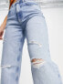 Only – Romeo – Verkürzte Boyfriend-Jeans in Hellblau mit mittelhohem Bund