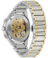 ფოტო #3 პროდუქტის Men's Chronograph Curv Two-Tone Stainless Steel Bracelet Watch 44mm