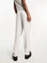 ONLY linen blend tailored trouser co-ord in white and black pinstripe