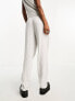 Only linen blend tailored trouser co-ord in white and black pinstripe