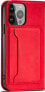 Hurtel Magnet Card Case etui iPhone 14 Plus pokrowiec z klapką portfel podstawka czerwone