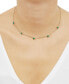 ფოტო #2 პროდუქტის Lab-Grown Emerald Station Figaro Collar Necklace (1-1/5 ct. t.w.) in 14k Gold-Plated Sterling Silver, 16" + 2" extender