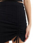 New Look ruched mini skirt in black