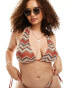 Фото #2 товара South Beach Curve embroidered triangle bikini top in rust