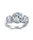 ფოტო #4 პროდუქტის 3CTW AAA CZ Round Solitaire Cut Promise Ring Cubic Zirconia Past Present Future Three Stone Engagement Ring for Women .925 Sterling Silver