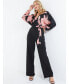 Women's Satin Floral Wrap Palazzo Jumpsuit