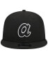 Фото #3 товара Men's Black Atlanta Braves Trucker 9FIFTY Snapback Hat