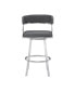 Фото #15 товара Saturn 26" Counter Height Swivel Gray Artificial leather and Brushed Stainless Steel Bar Stool
