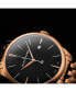 ფოტო #2 პროდუქტის Men's Sophisticate Rose-Gold Stainless Steel , Black Dial , 40mm Round Watch