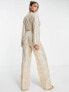 Фото #3 товара Style Cheat tie front sequin jumpsuit in gold