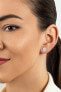 Elegant white gold earrings with zircons EA524WAU