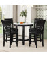 5-Piece Counter Height Dining Set with Faux Marble Table & PU-Leather Chairs