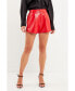 Фото #2 товара Women's High-Waisted Faux Leather Shorts