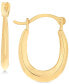 ფოტო #1 პროდუქტის Children's Polished Oval Hoop Earrings in 14k Gold (1/2")