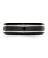 Stainless Steel Polished Black IP-plated 7mm Grooved Band Ring