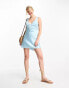 Фото #4 товара Abercrombie & Fitch bias satin slip mini dress in light blue