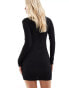 River Island Petite textured column mini dress in black Черный, 34 - фото #3