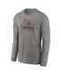 Фото #4 товара Men's Heather Gray Arizona Cardinals Sideline Performance Long Sleeve T-shirt