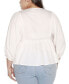 ფოტო #2 პროდუქტის Black Label Plus Size Embroidered Boho Fit and Flare Top