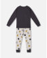 ფოტო #2 პროდუქტის Little Boys Organic Cotton Two Piece Pajama Set Gray Printed Egg-O-Clock - Toddler|Child