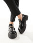 Фото #4 товара ASOS DESIGN chunky loafers in black faux leather with gold snaffle