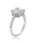 ფოტო #2 პროდუქტის Suzy Levian Sterling Silver Cubic Zirconia Cluster Bridal Engagement Ring