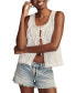 Фото #1 товара Women's Flyaway Tie-Front Lace-Trim Tank Top