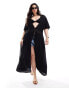 Фото #1 товара Yours crinkle beach cover-up in black