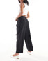 Фото #3 товара ASOS DESIGN Petite tailored barrel leg trouser in black