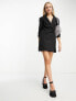Фото #4 товара Miss Selfridge blazer dress with ruched detail in black