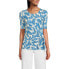 Women's Lightweight Jersey Tie Front Top Bright cerulean palm, Small - фото #1