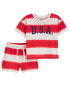 Фото #3 товара Baby 2-Piece USA Striped Outfit Set NB