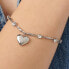 Beautiful Steel Bracelet Heart and Chakra Crystals BHKB211